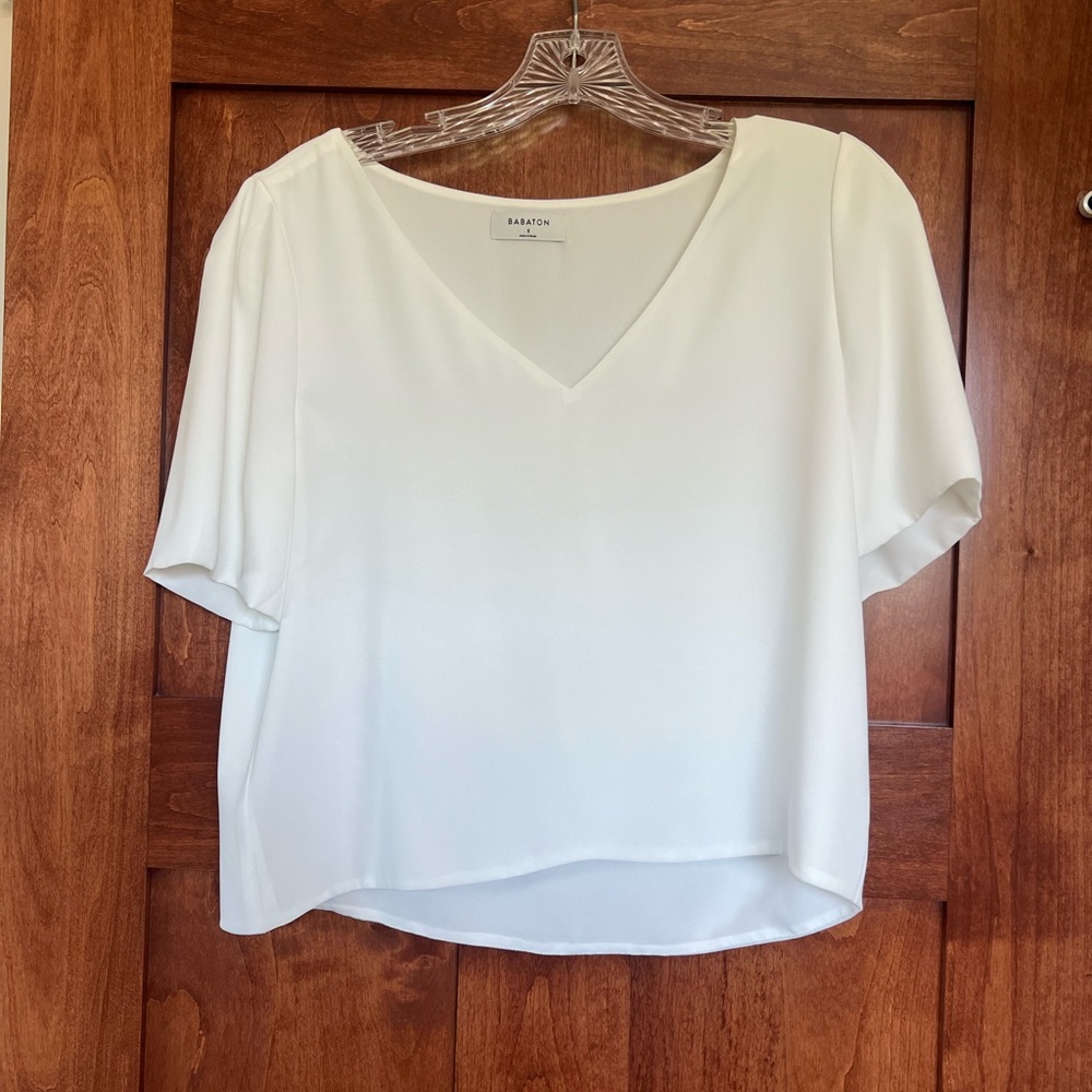 Babaton White Boxy Blouse Relaxed Fit